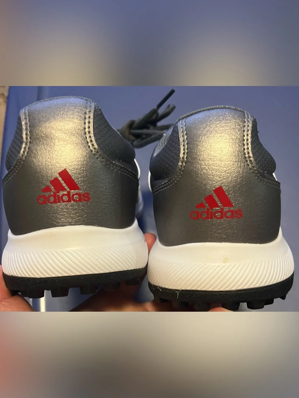adidas Men’s Gray and White Golf Cleats